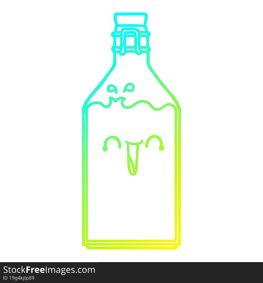 cold gradient line drawing cartoon old juice bottle