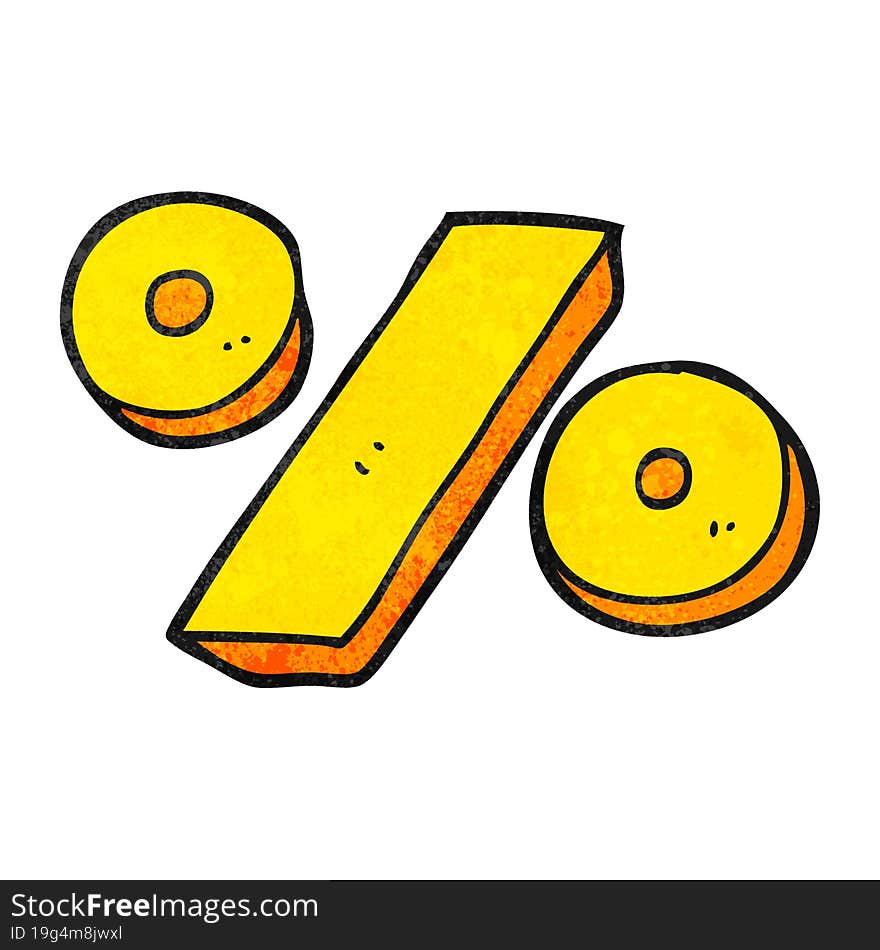 textured cartoon percentage symbol