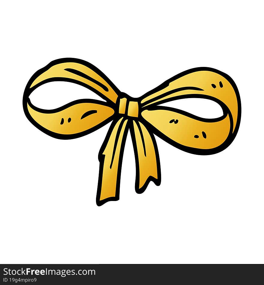 cartoon doodle tied bow