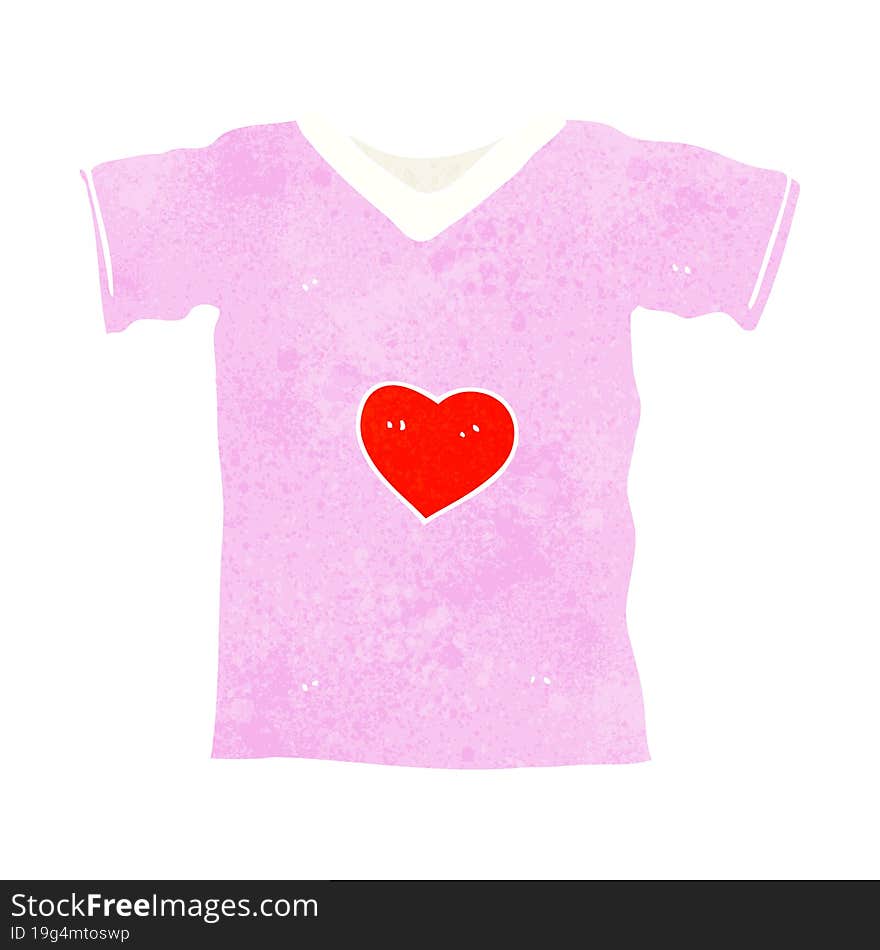 cartoon t shirt with love heart