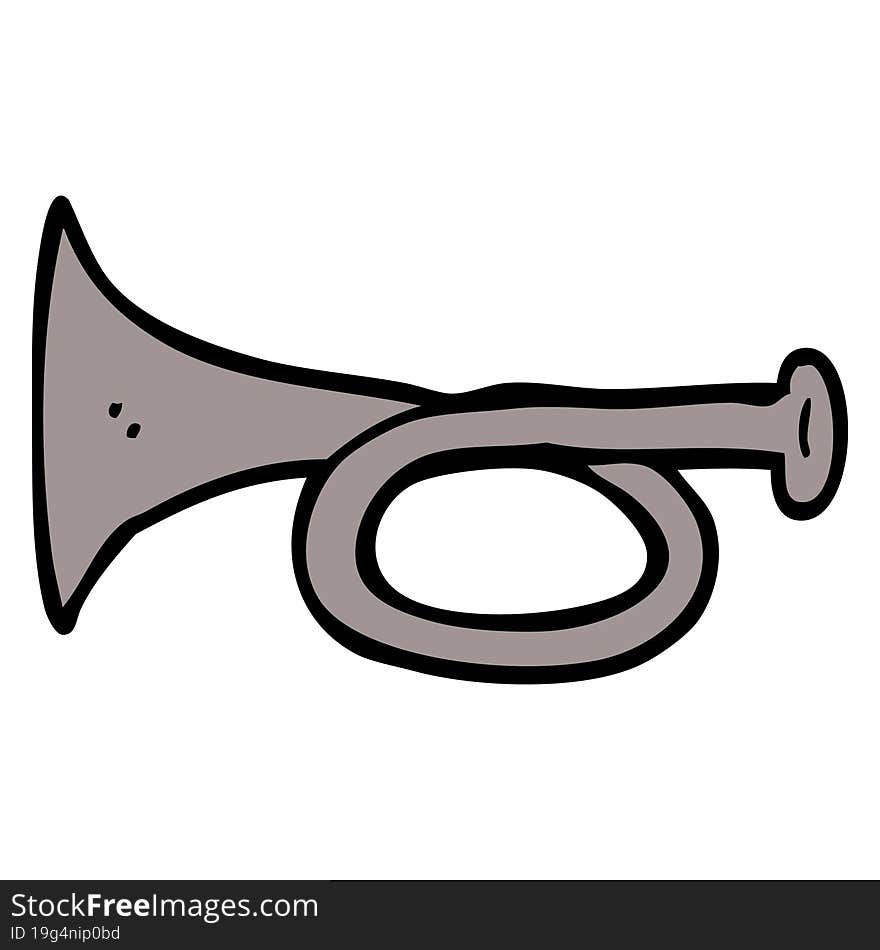 cartoon doodle metal trumpet