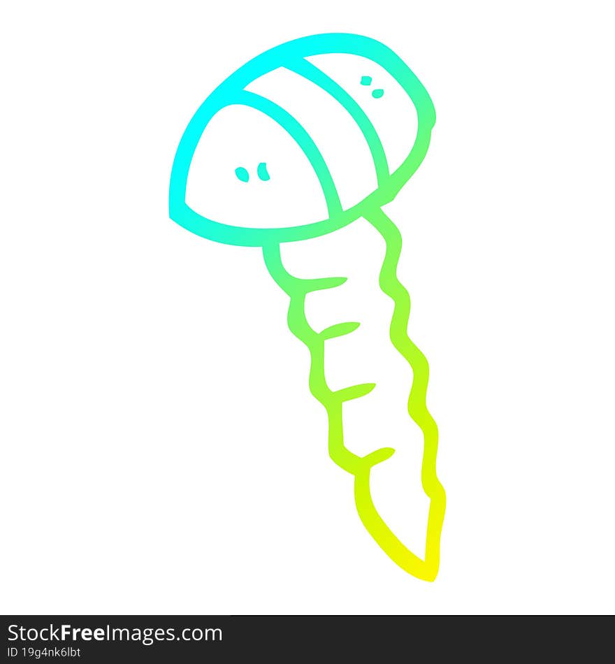 cold gradient line drawing cartoon screw