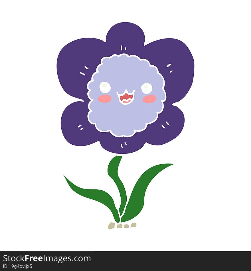 flat color style cartoon flower