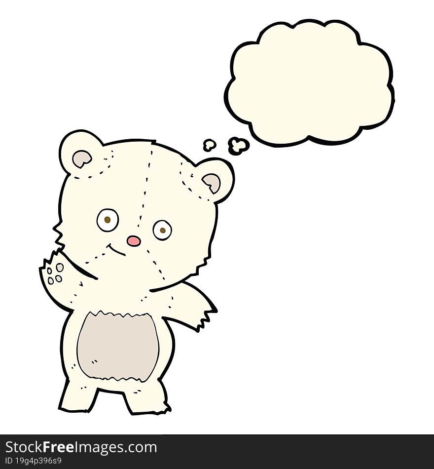 cute polar bear cartoon with thought bubble