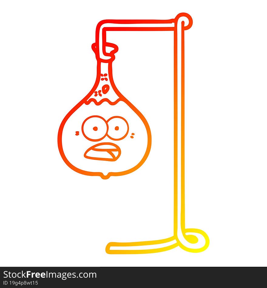 warm gradient line drawing cartoon science experiment