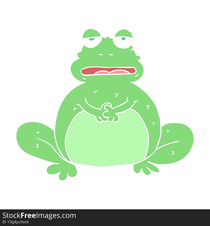 flat color illustration of frog. flat color illustration of frog