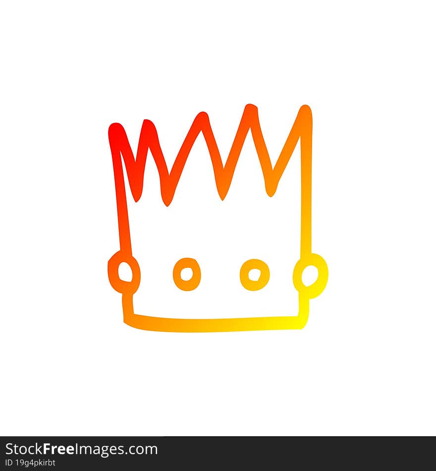 warm gradient line drawing cartoon crown