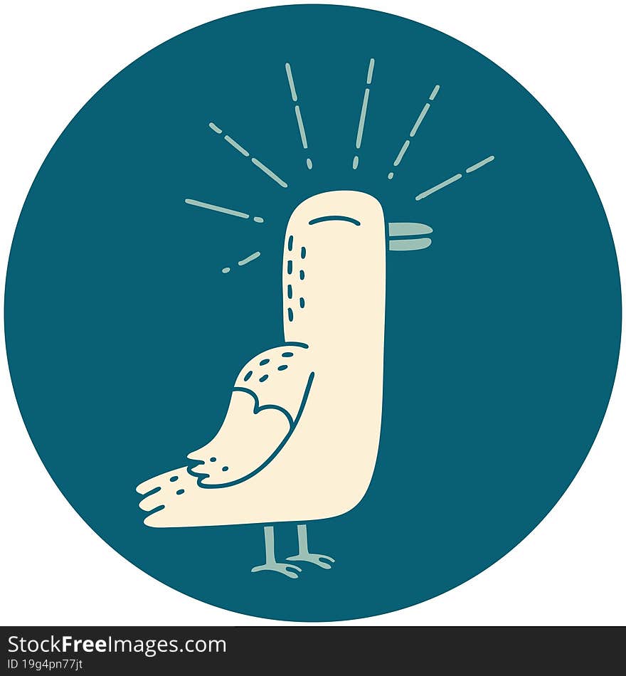 icon of tattoo style seagull bird