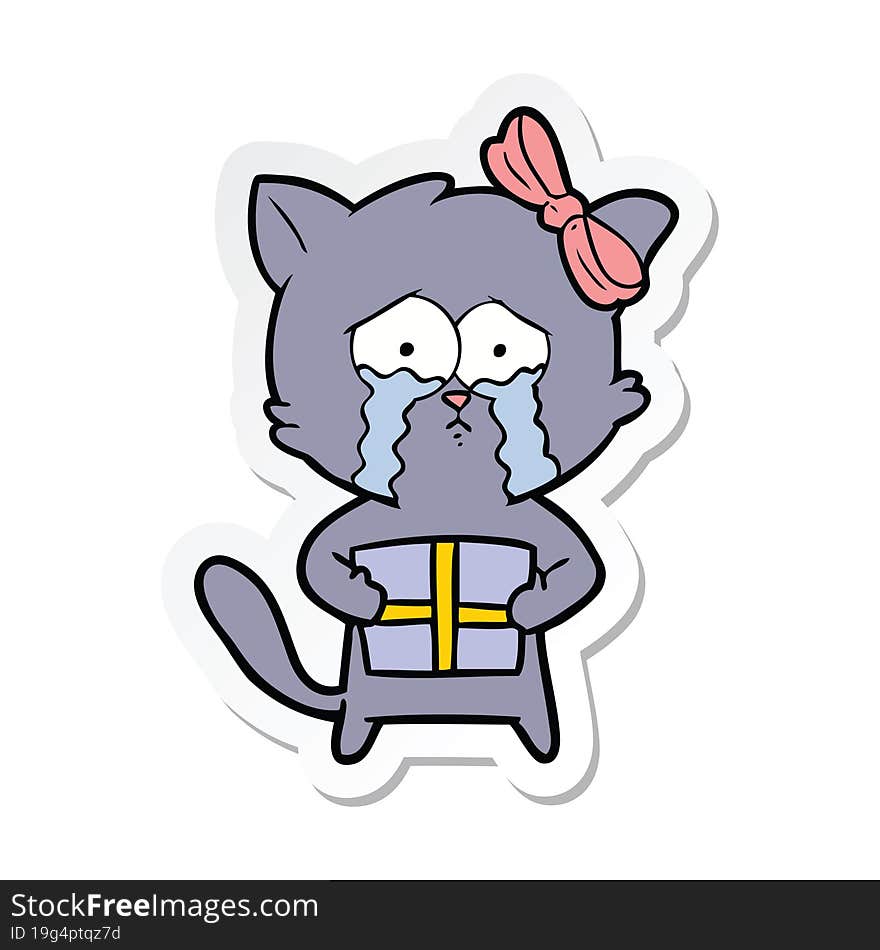 Sticker Of A Cartoon Cat