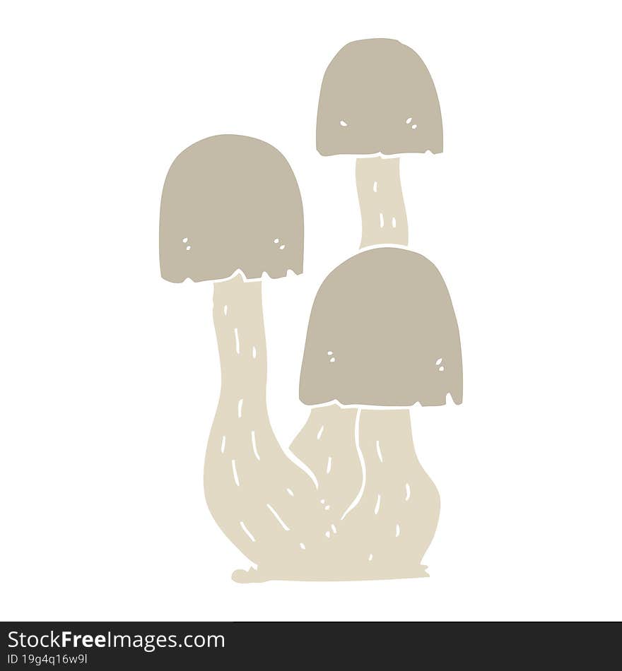 flat color style cartoon mushroom