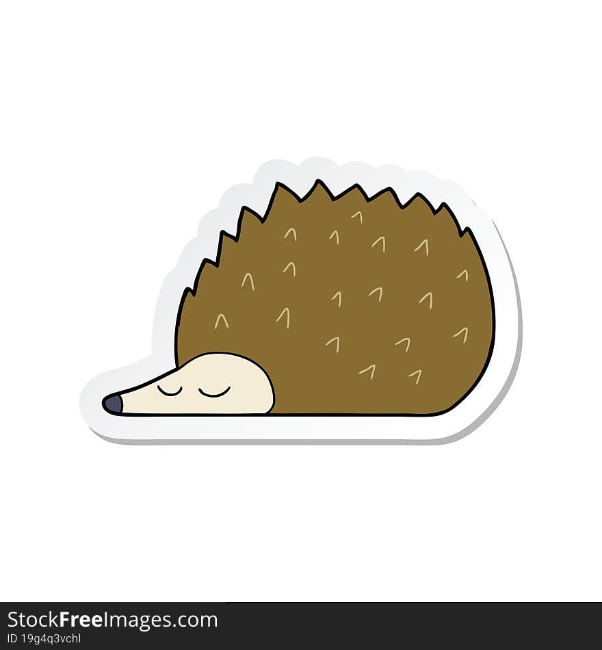 Sticker Of A Cartoon Hedgehog