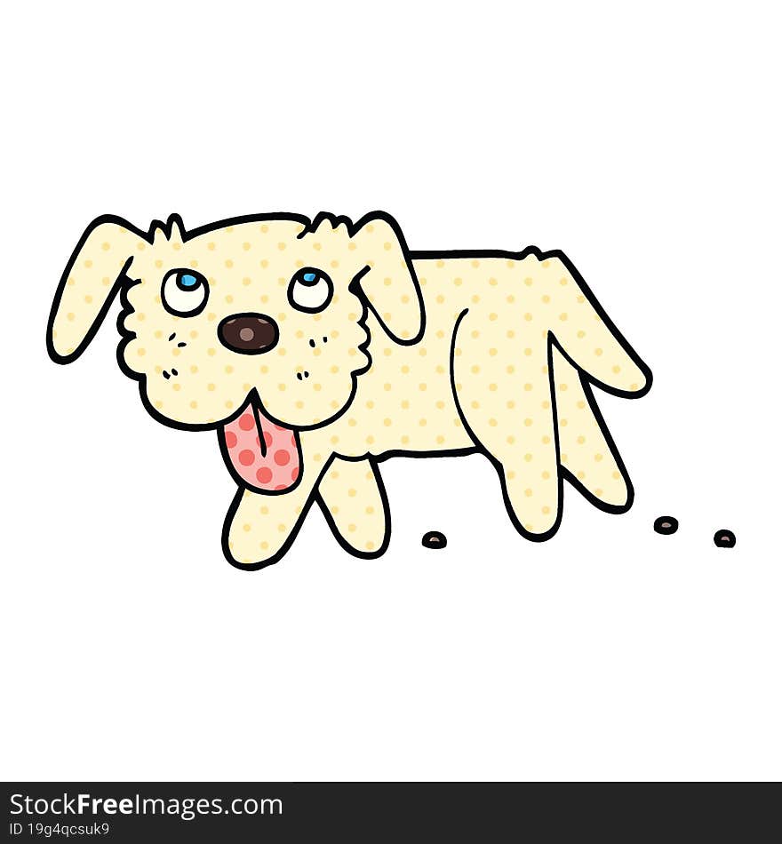 Comic Book Style Cartoon Happy Dog