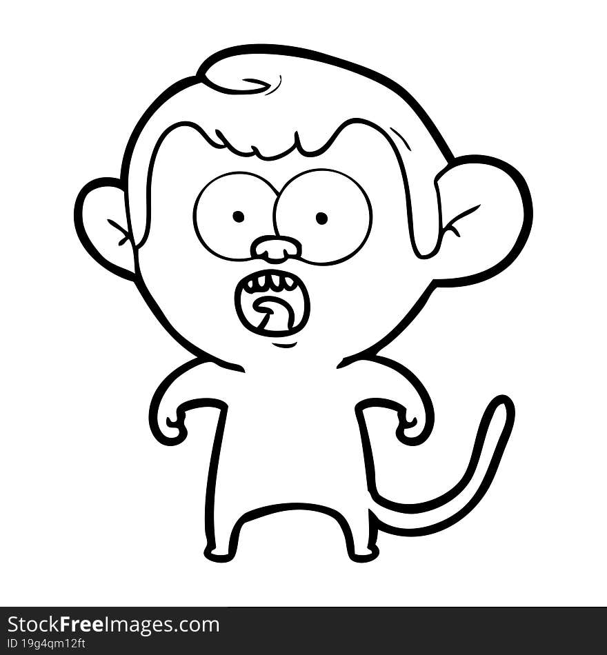 cartoon shocked monkey. cartoon shocked monkey