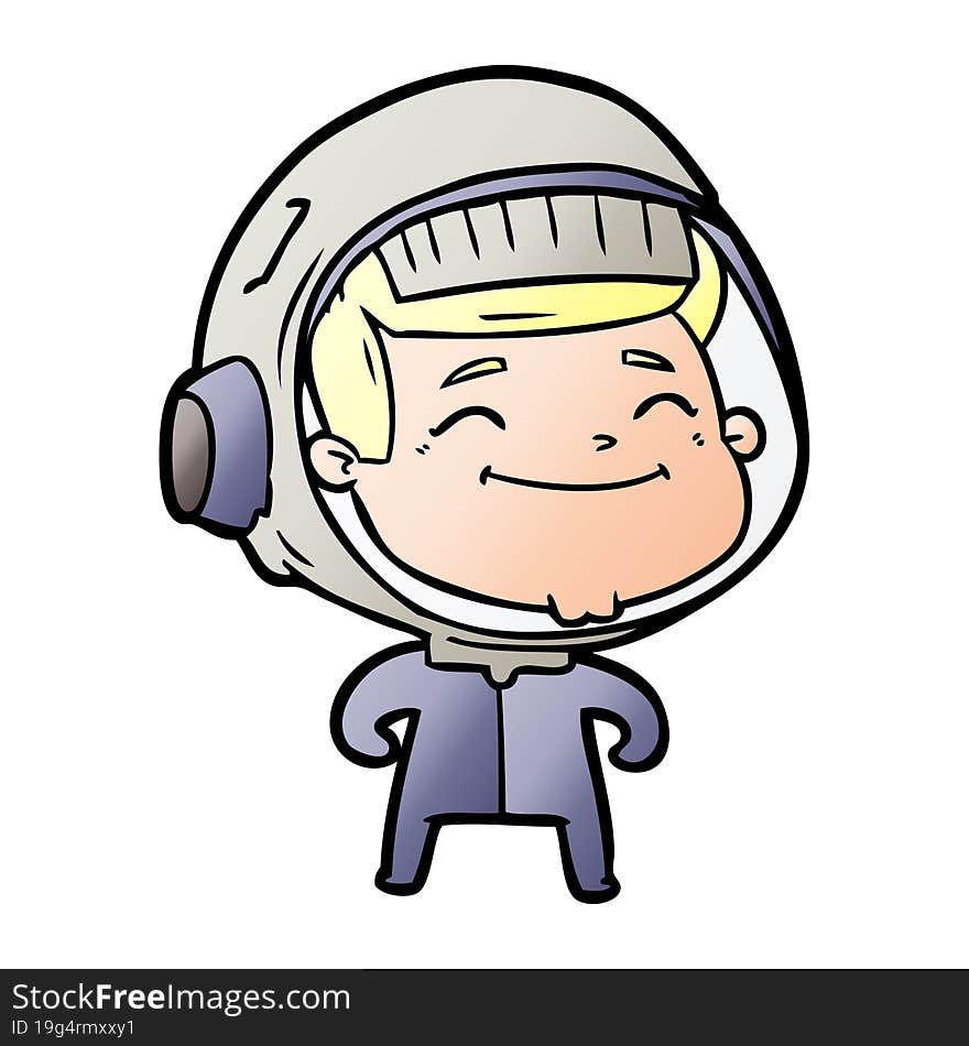 happy cartoon astronaut. happy cartoon astronaut