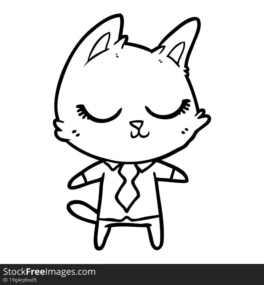 calm cartoon cat. calm cartoon cat