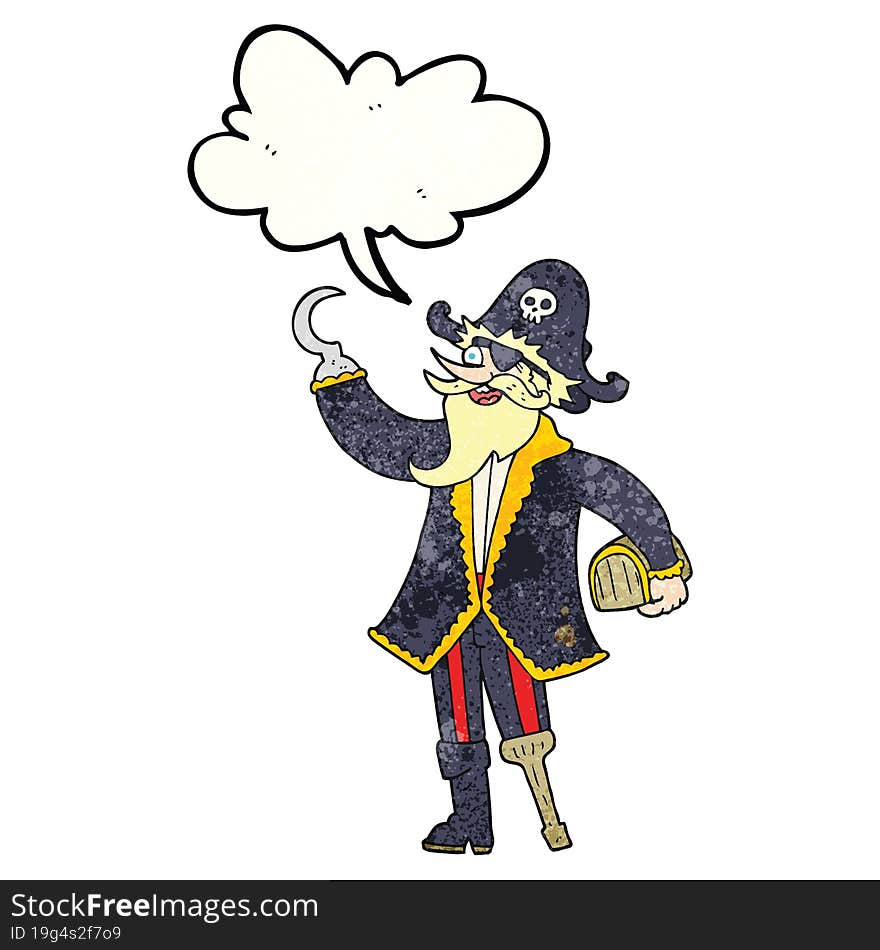 speech bubble textured cartoon pirate captain