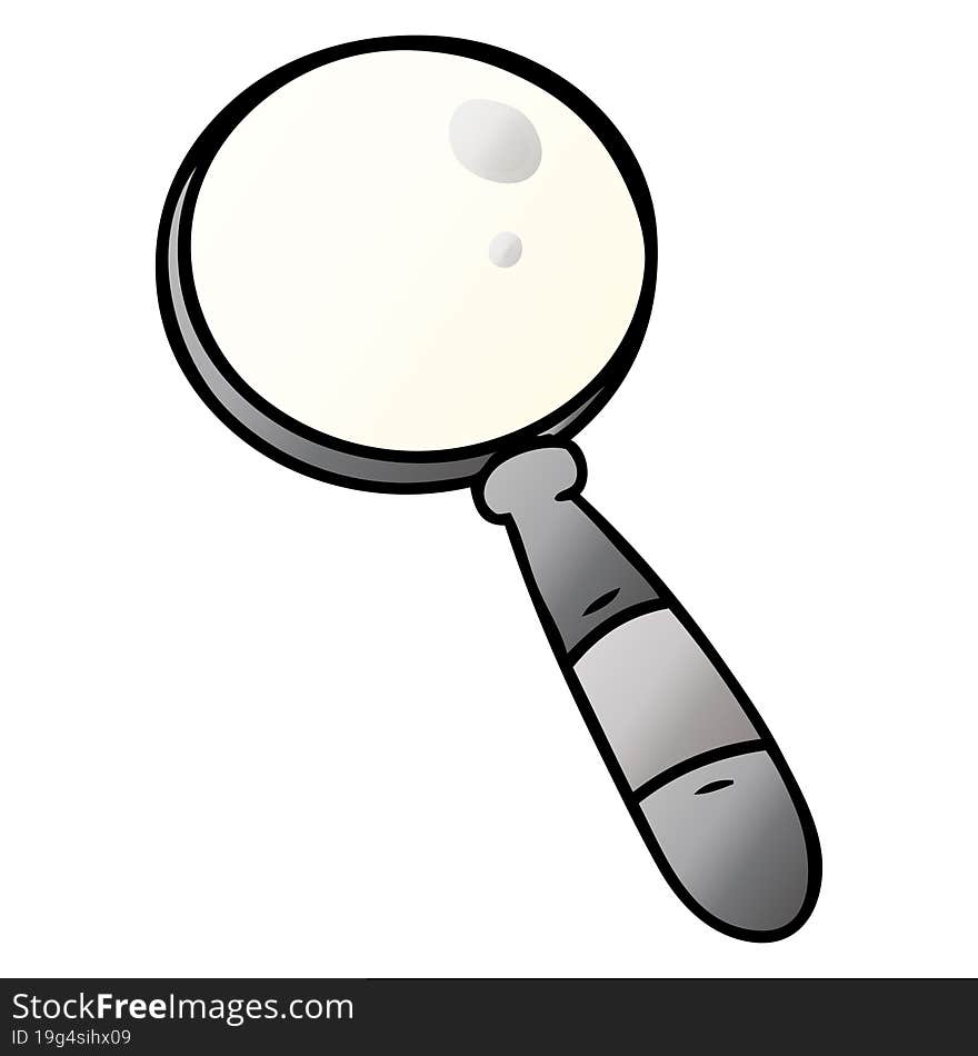 gradient cartoon doodle of a magnifying glass