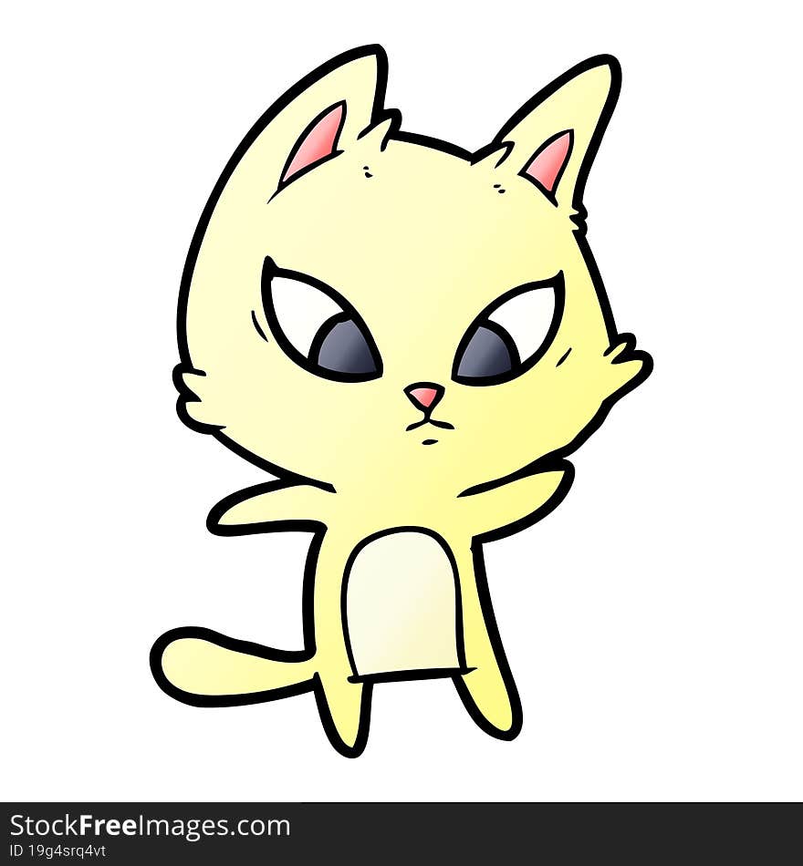 confused cartoon cat. confused cartoon cat