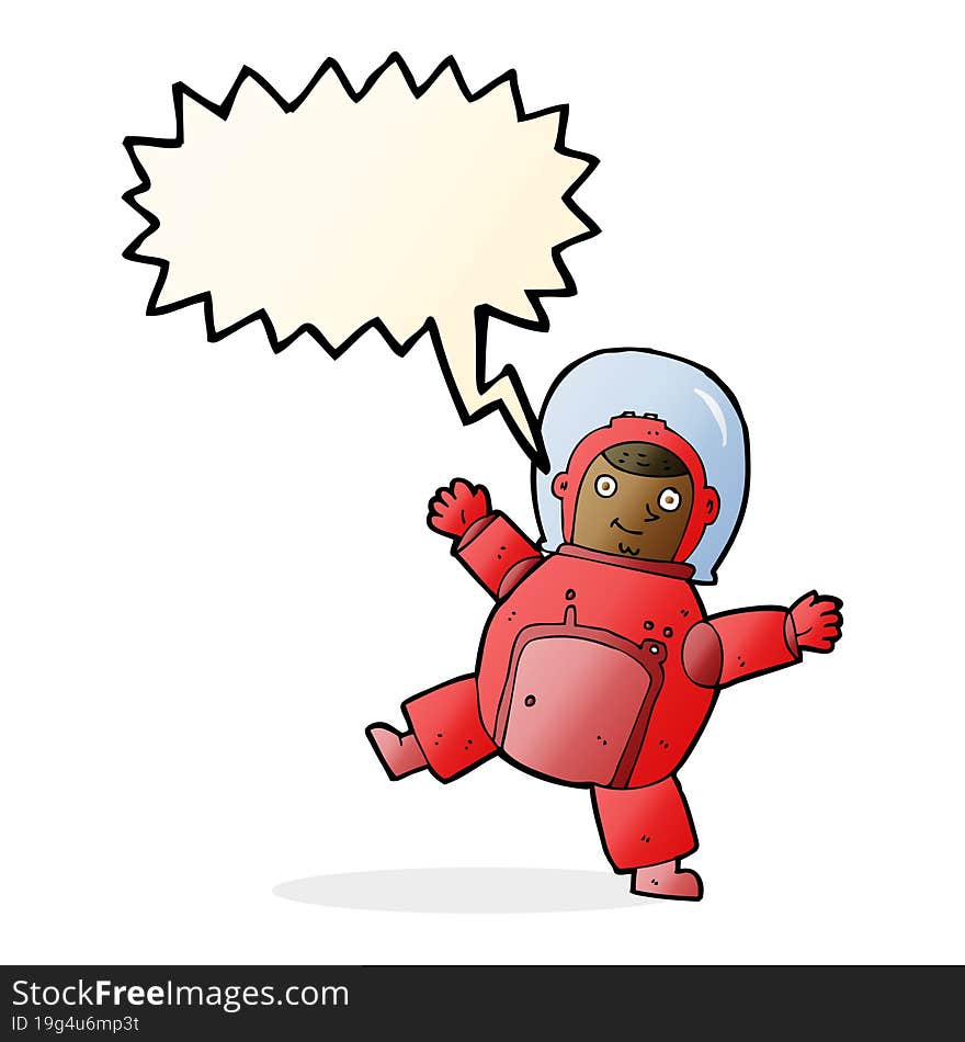 cartoon astronaut with speech bubble