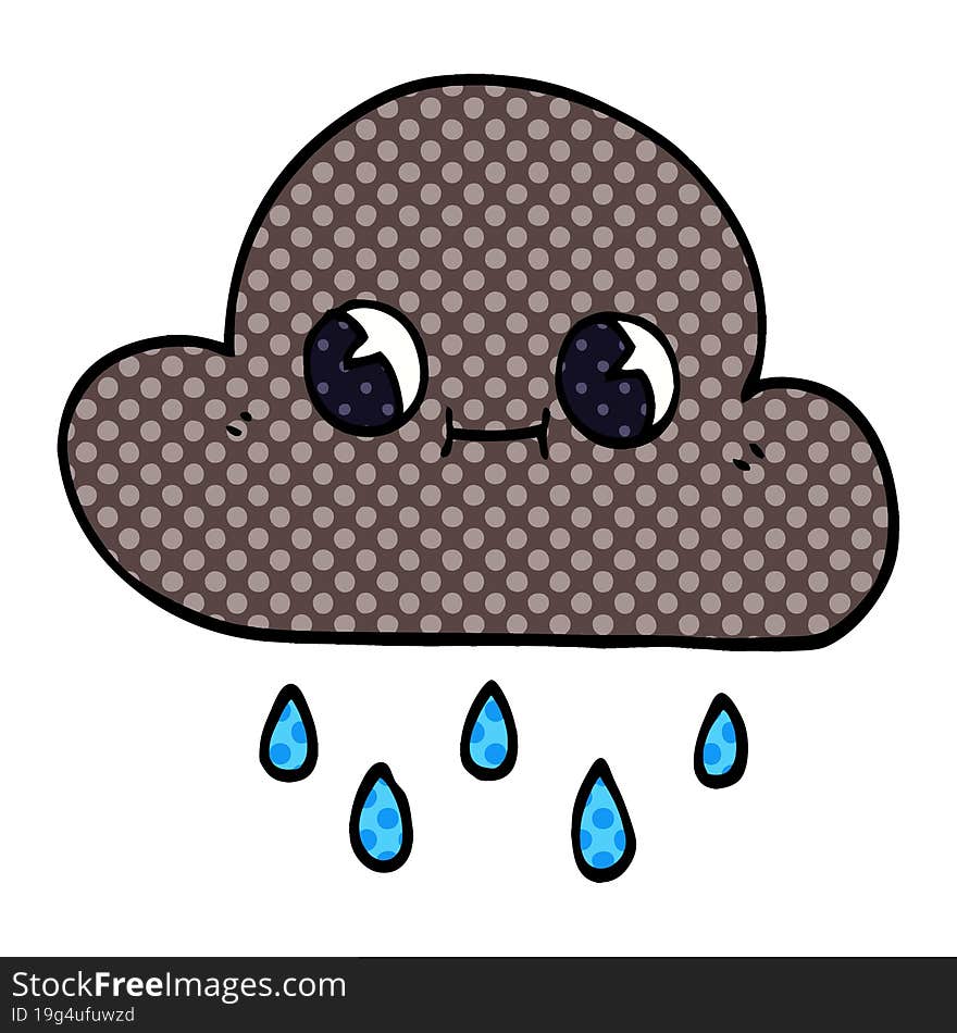 Cartoon Doodle Rain Cloud