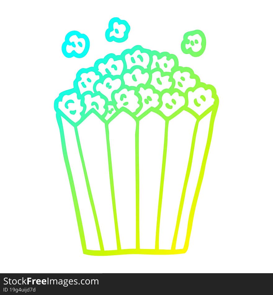 Cold Gradient Line Drawing Cartoon Cinema Popcorn