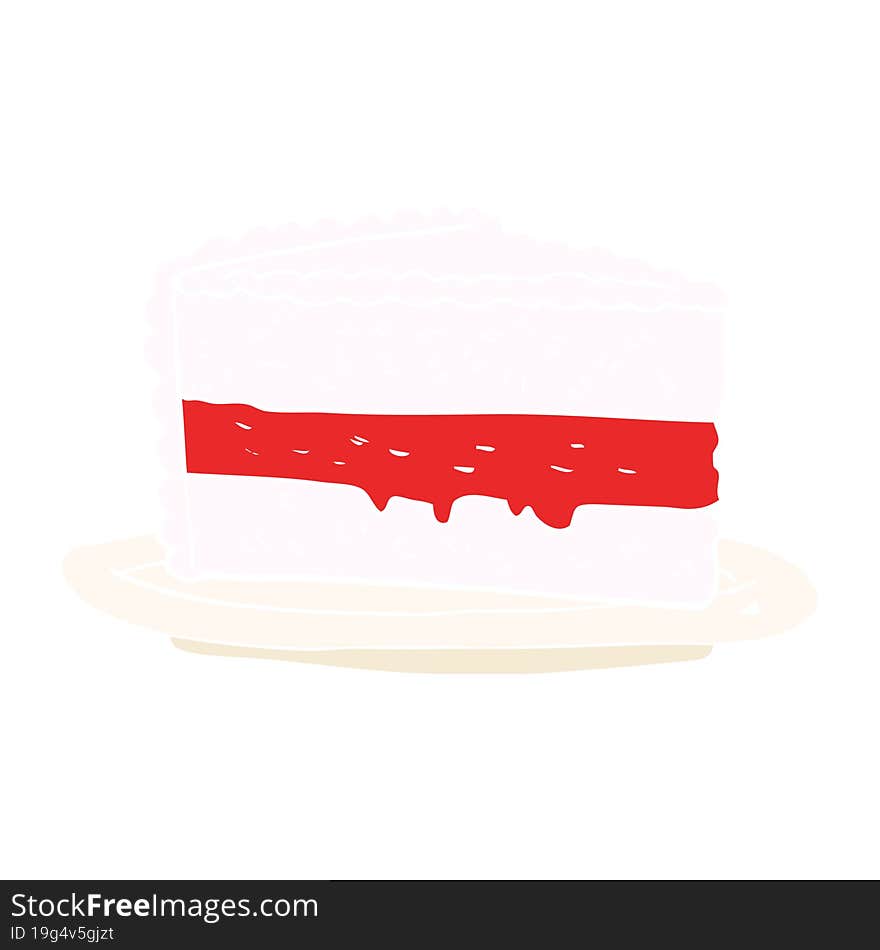 flat color illustration of a cartoon cake