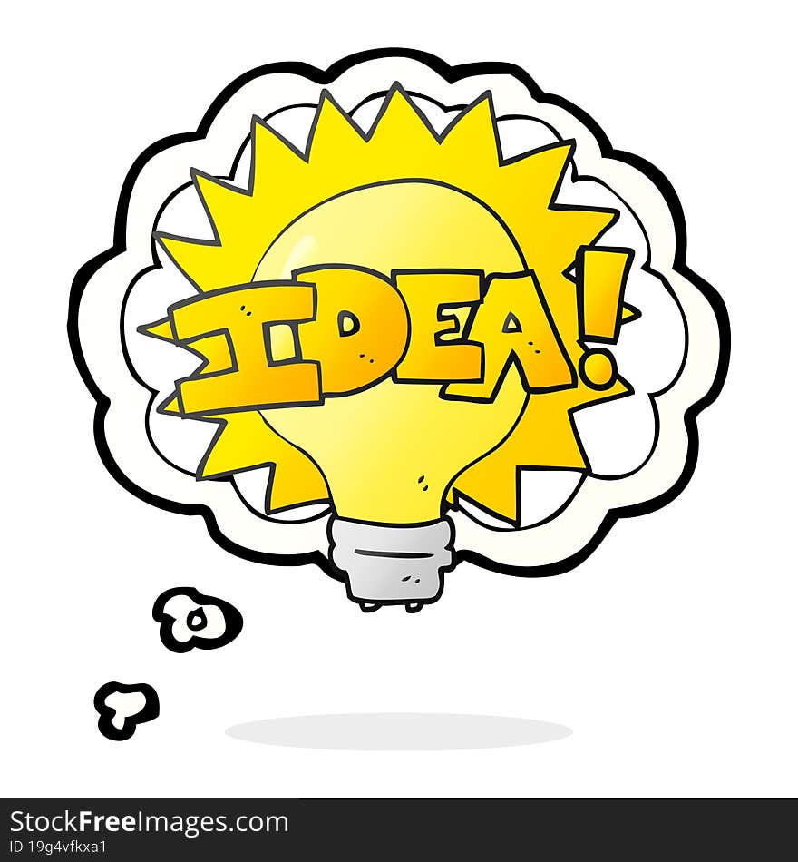 thought bubble cartoon idea light bulb symbol