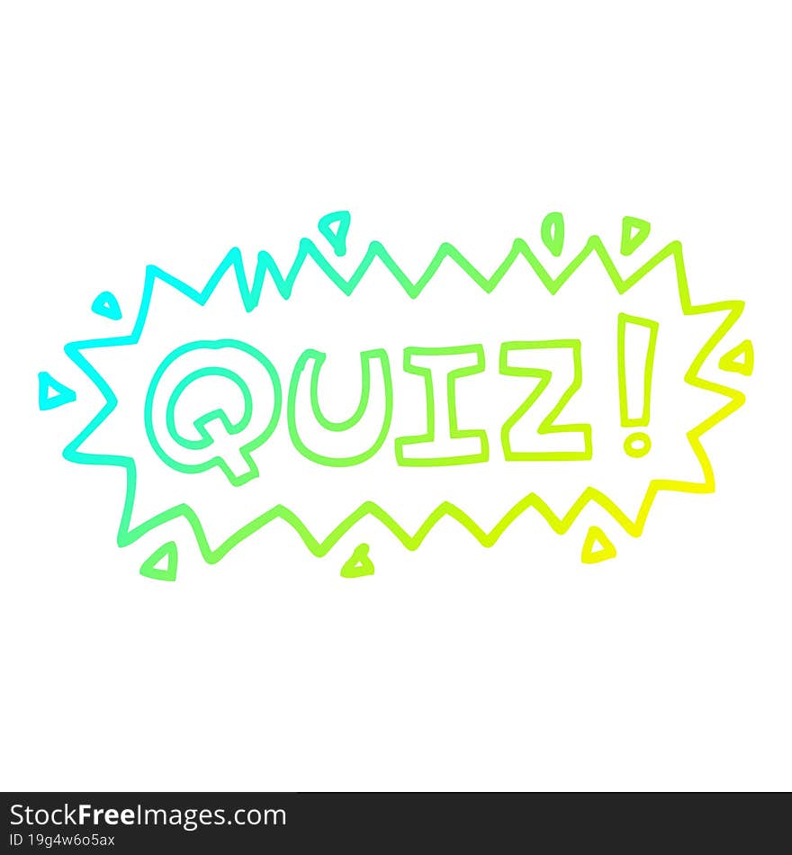 cold gradient line drawing cartoon quiz symbol