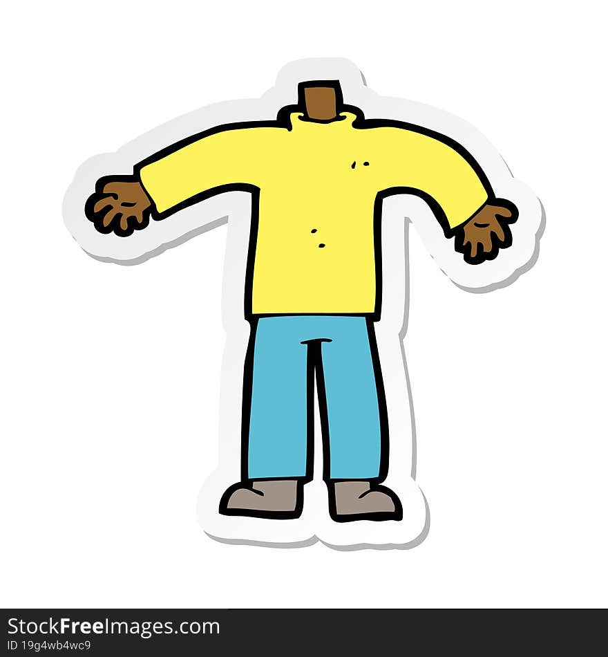 sticker of a cartoon male body