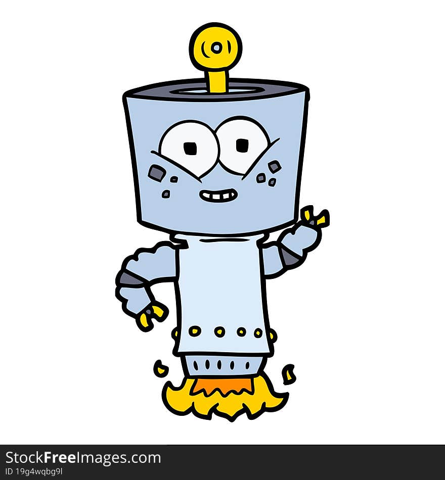 happy cartoon robot. happy cartoon robot