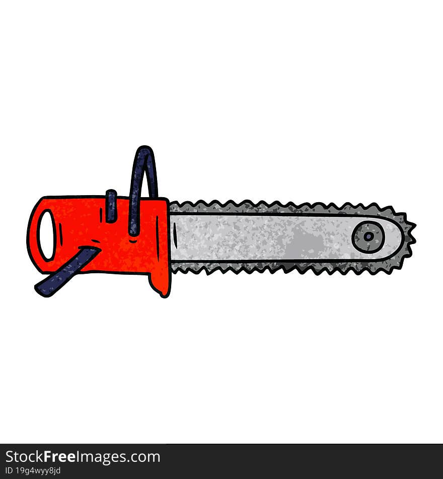 Textured Cartoon Doodle Fo A Chain Saw