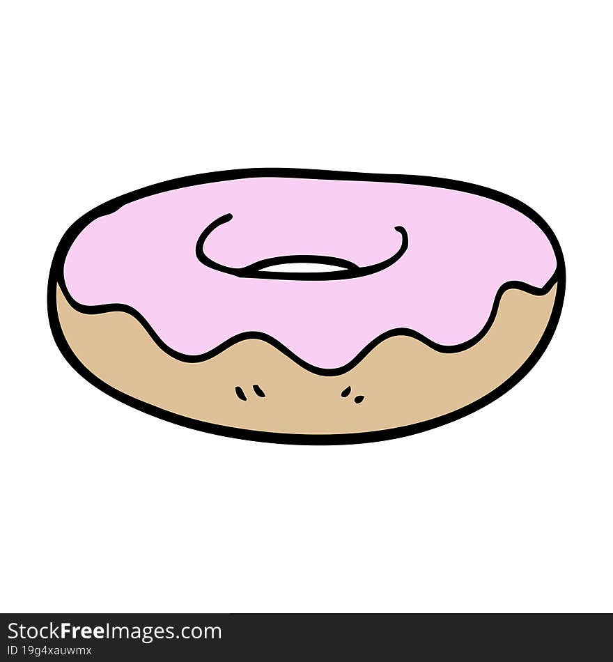 cartoon doodle iced donut