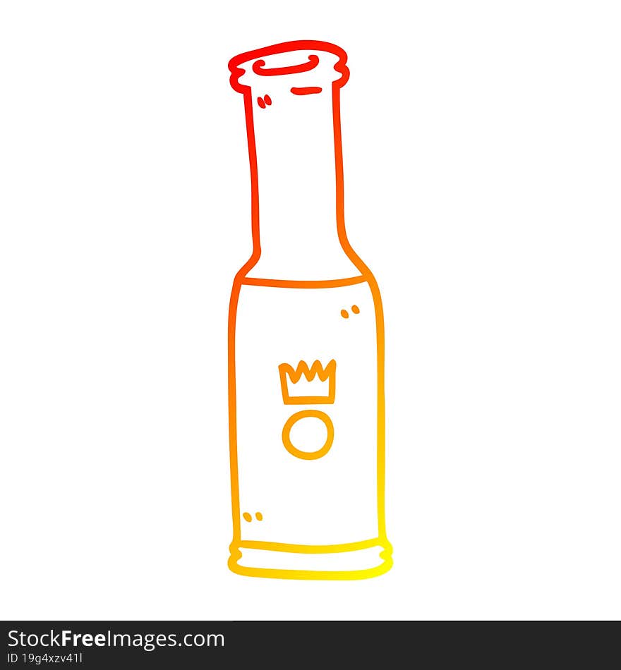 warm gradient line drawing cartoon bottle of pop