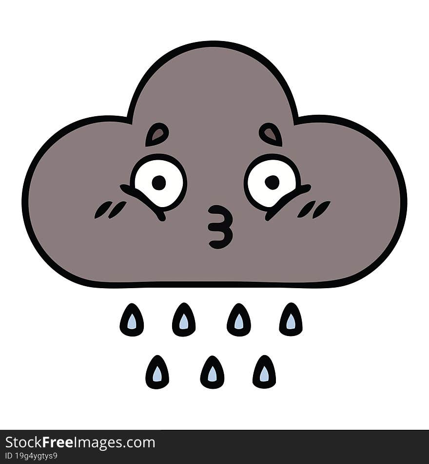 cute cartoon storm rain cloud