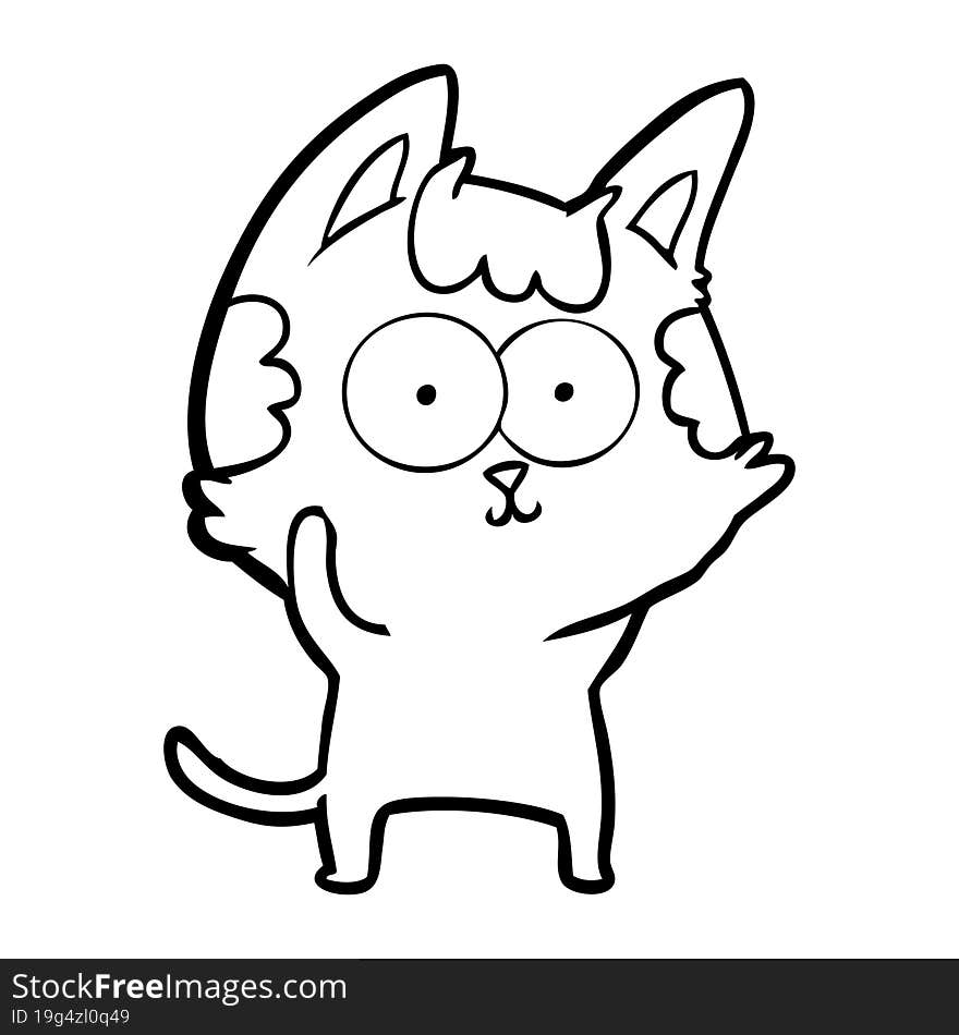 happy cartoon cat. happy cartoon cat