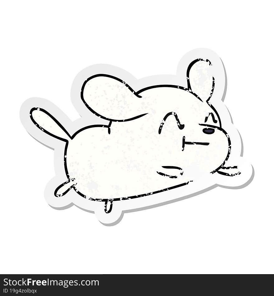 distressed sticker cartoon kawaii of a cute dog