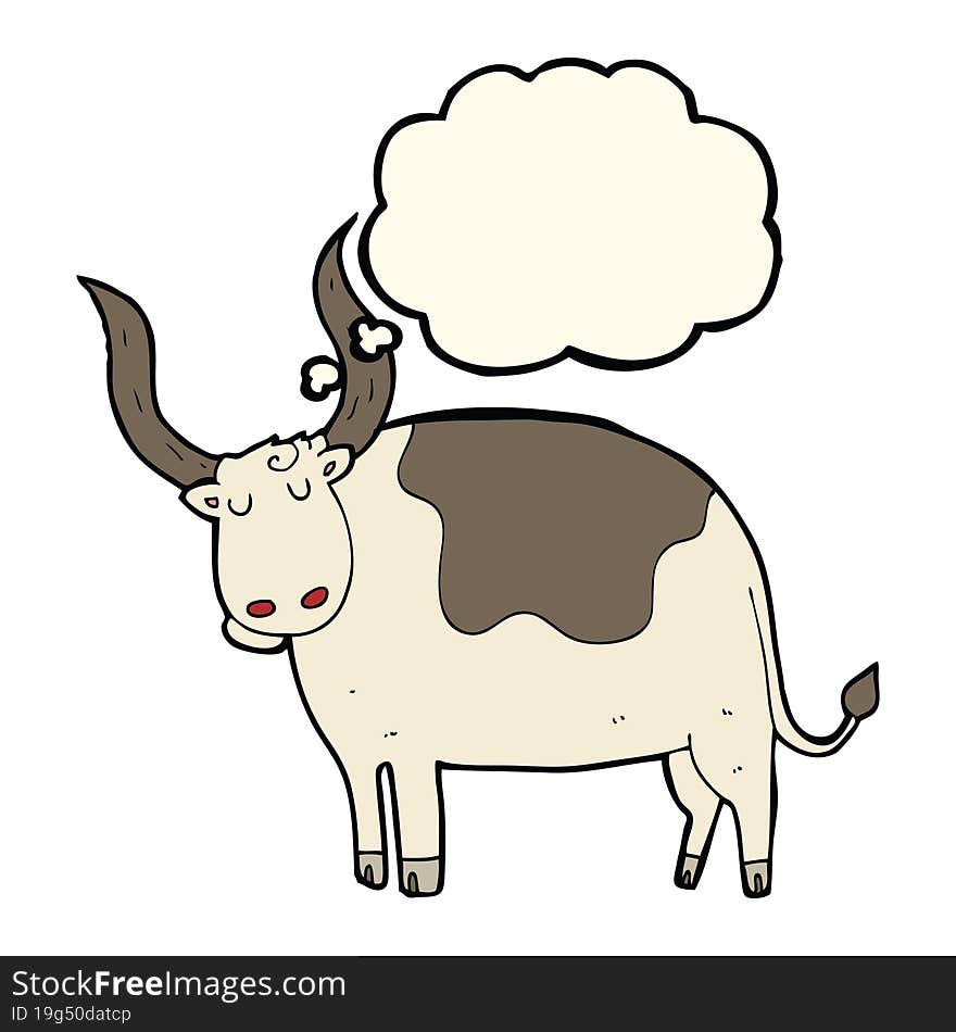 Cartoon Ox With Thought Bubble