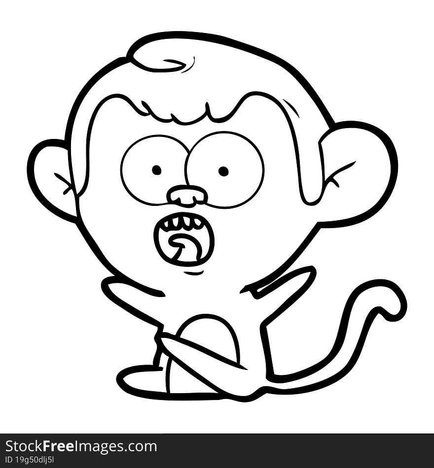 cartoon shocked monkey. cartoon shocked monkey