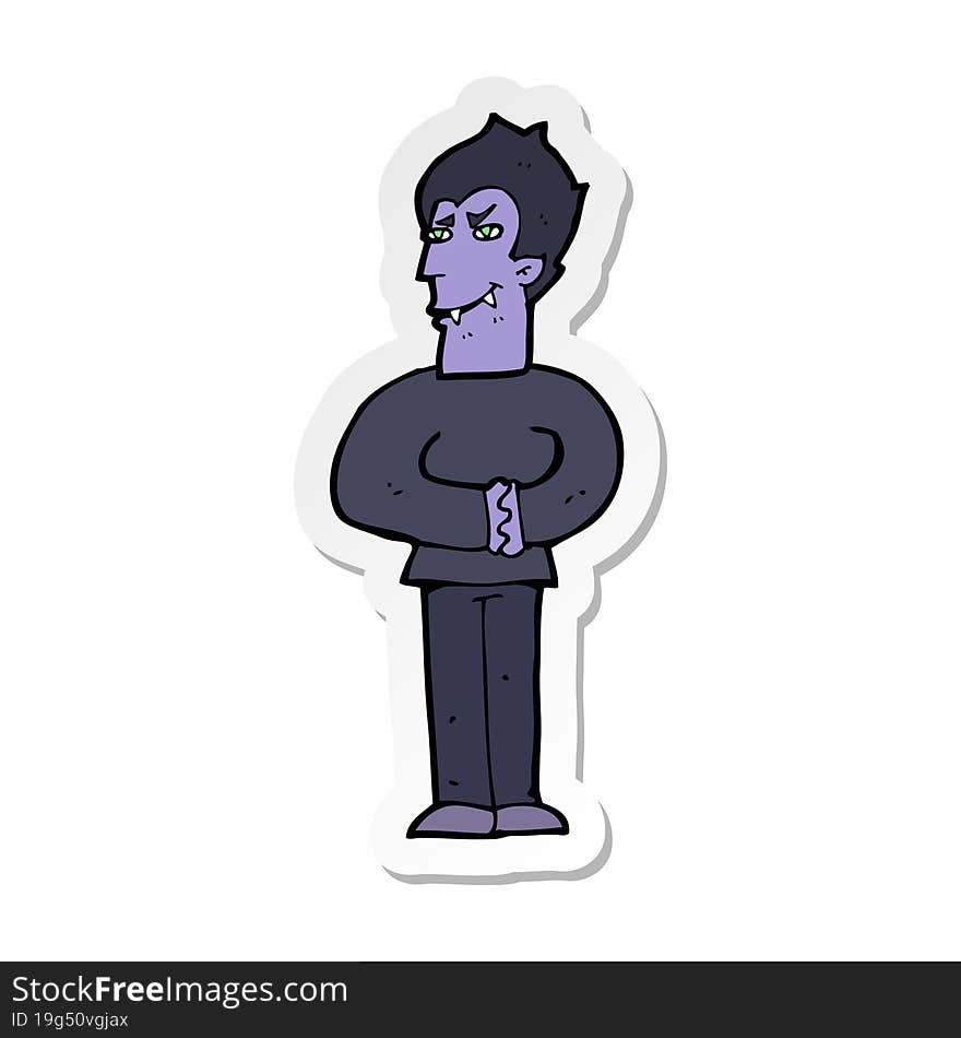 sticker of a cartoon vampire