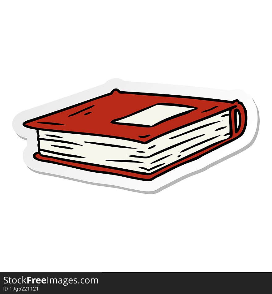 sticker cartoon doodle of a red journal