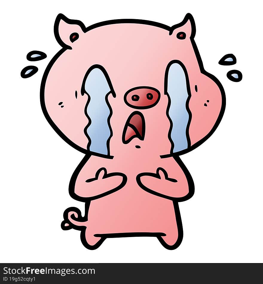 crying pig cartoon. crying pig cartoon