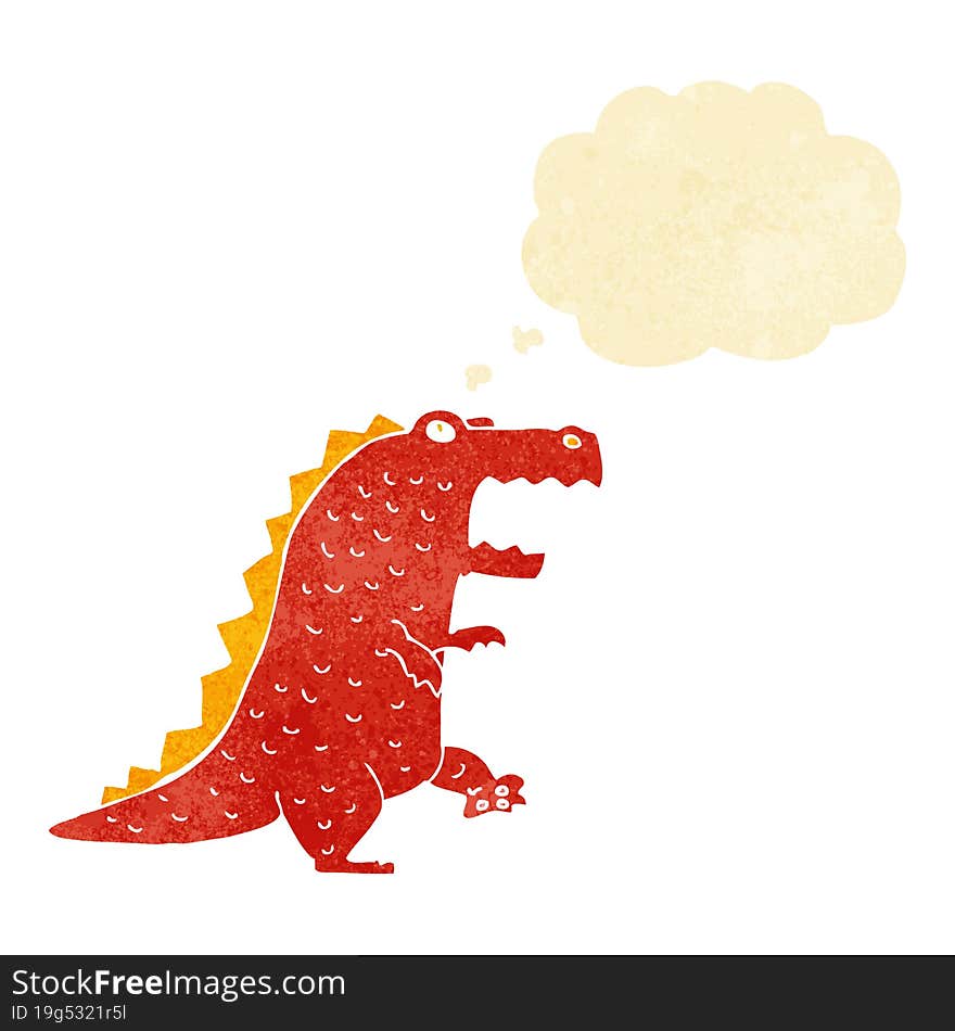 Cartoon Dinosaur With Thought Bubble