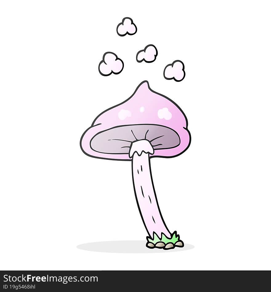 freehand drawn cartoon mushroom