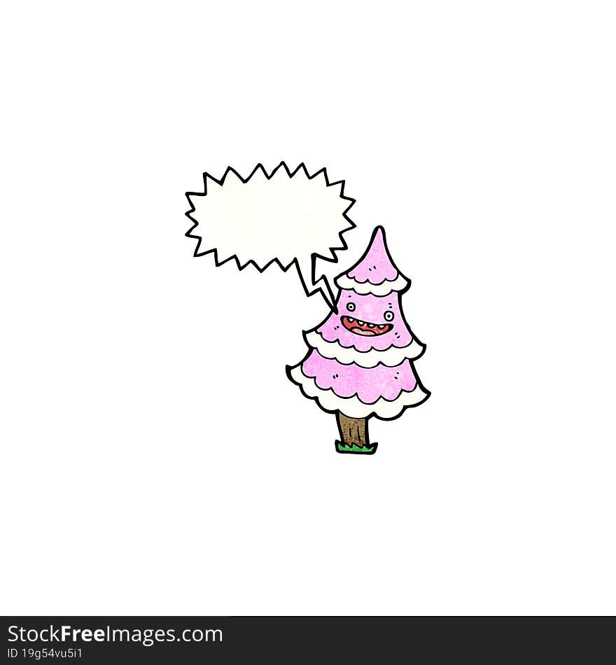 Talking Christmas Tree Cartoon