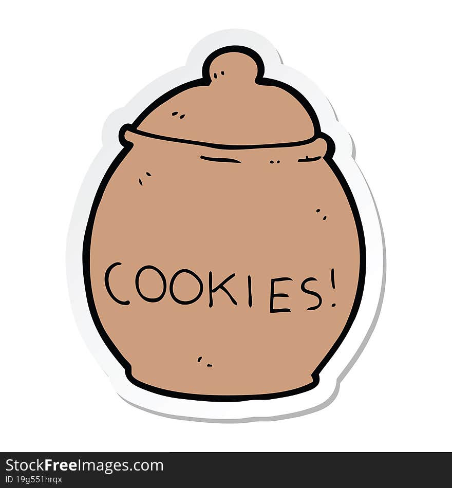 sticker of a cartoon cookie jar