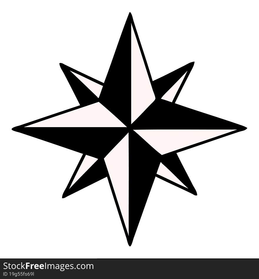 traditional tattoo of a star