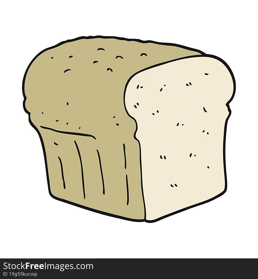 flat color illustration of a cartoon bread