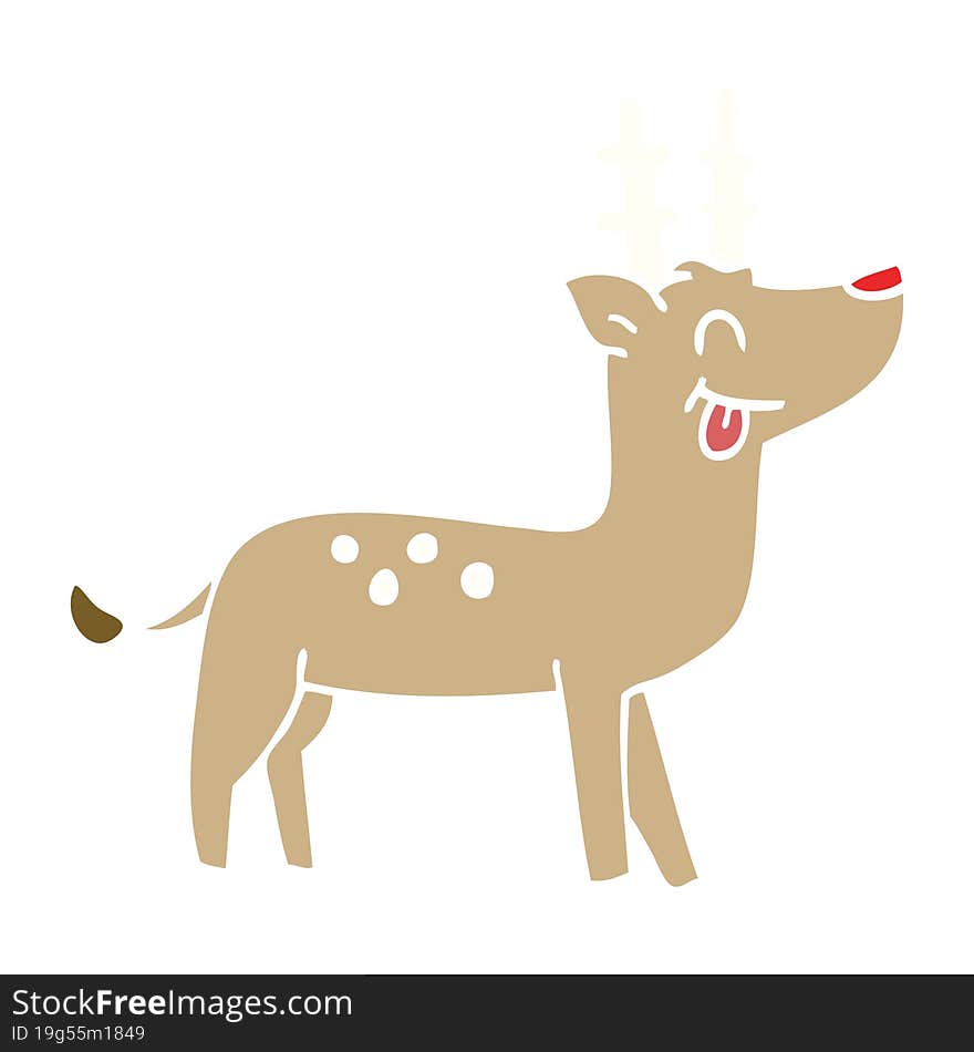 cartoon doodle happy reindeer