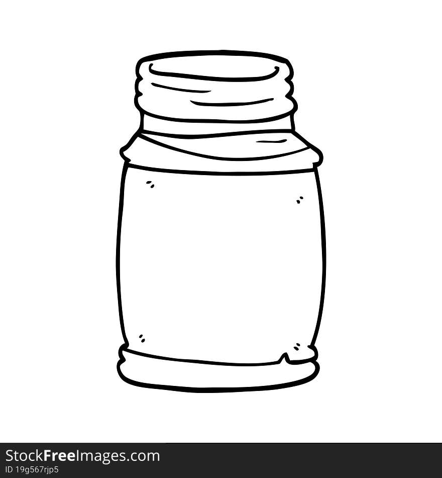 line drawing cartoon glass jar