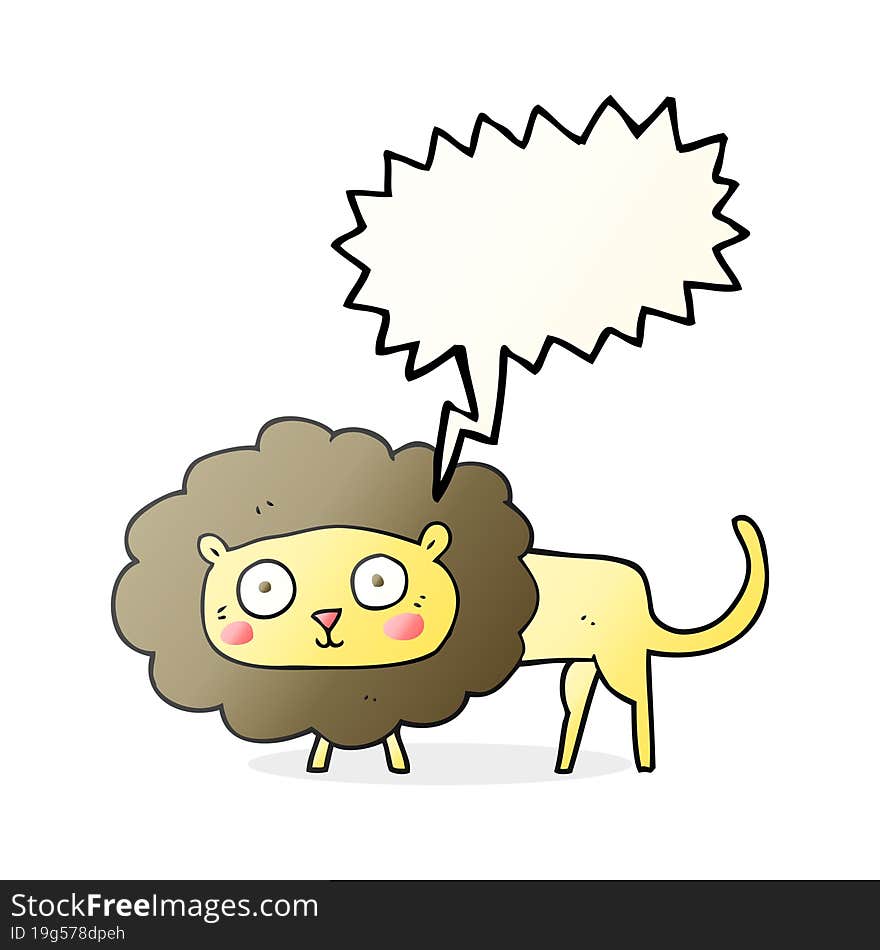 Speech Bubble Cartoon Lion